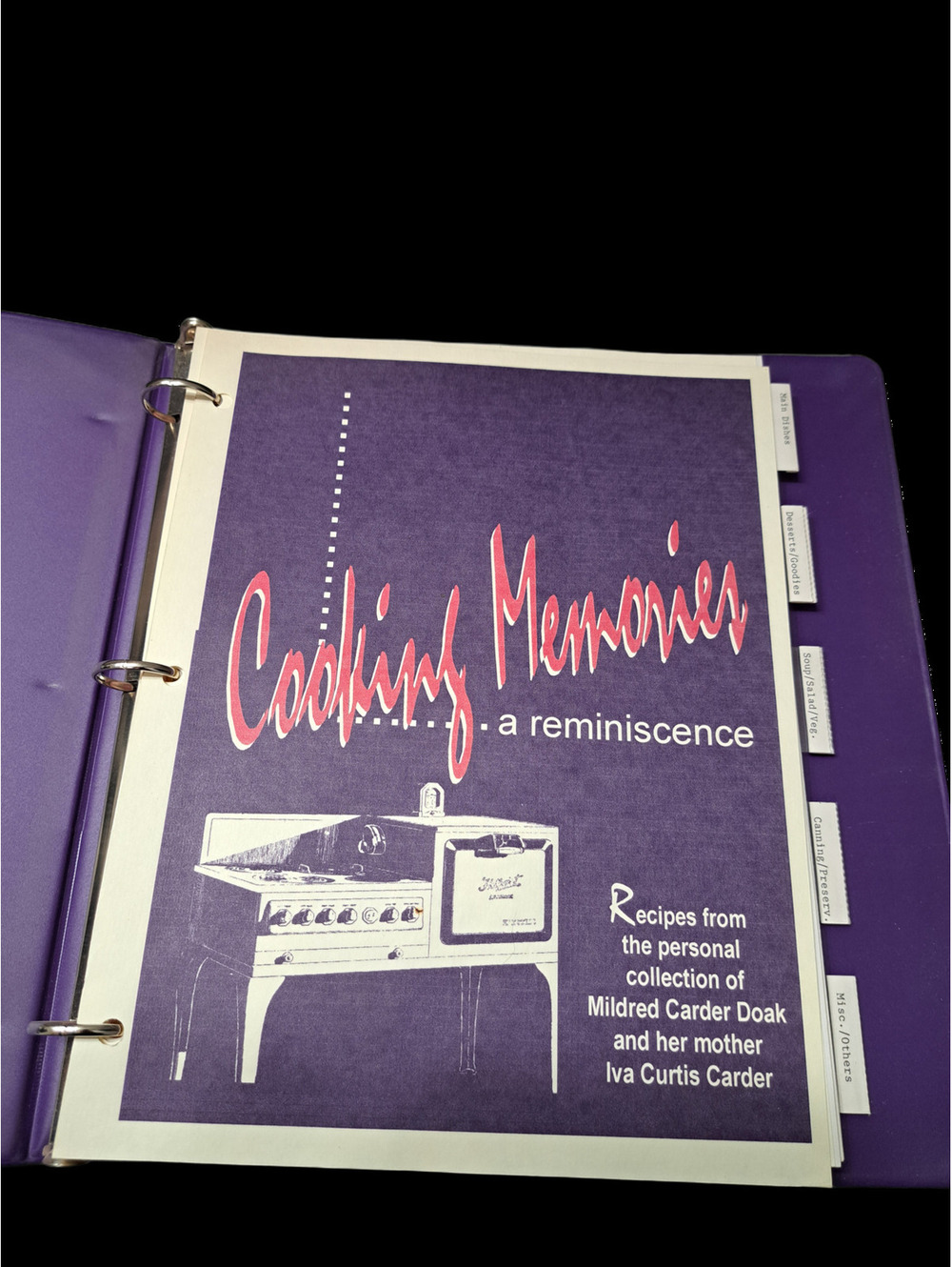 Cooking Memories, A Reminiscence cookbook
